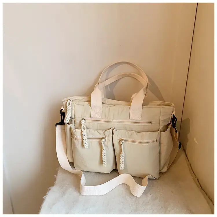 Women's Cross-Country Large Capacity Tote Bag Brown Nylon — feature 28