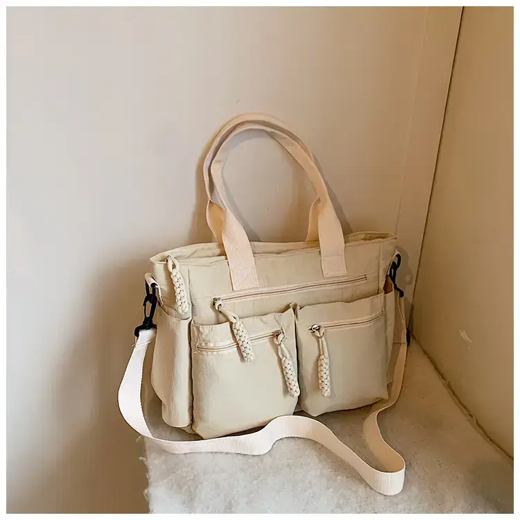 Women's Cross-Country Large Capacity Tote Bag Brown Nylon — feature 29