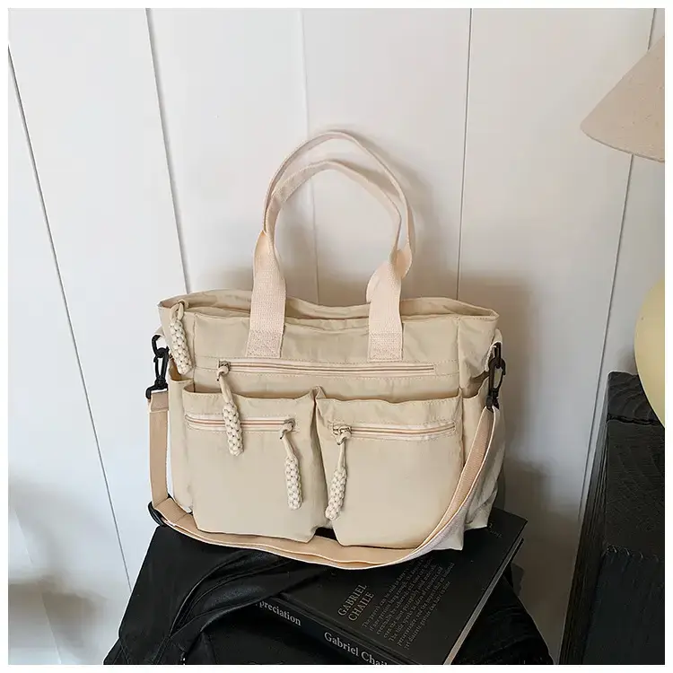 Women's Cross-Country Large Capacity Tote Bag Brown Nylon — feature 37