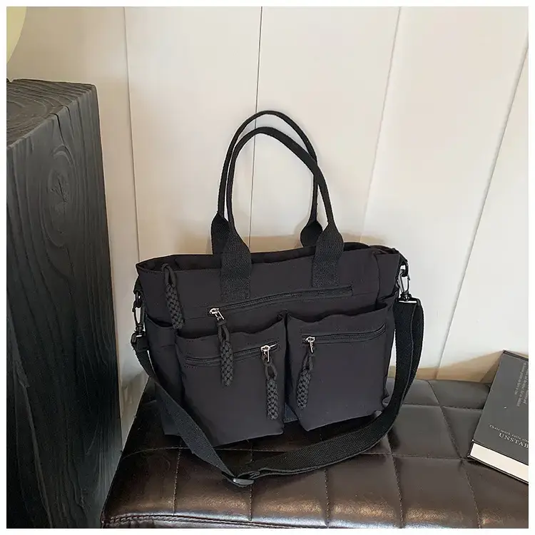 Women's Cross-Country Large Capacity Tote Bag Brown Nylon — feature 38