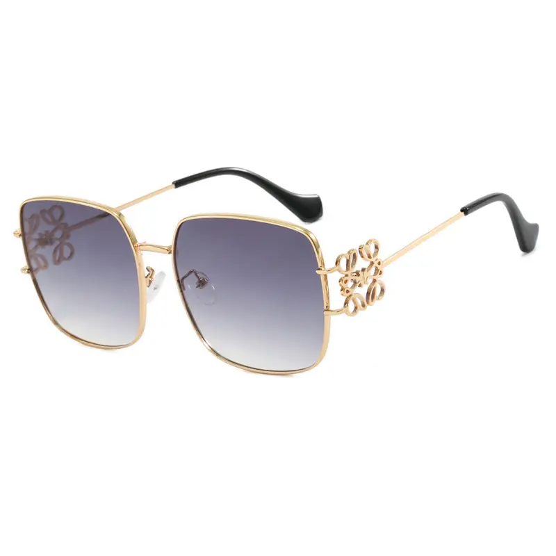 Women Retro Sunglasses Metal Gold Large Frame All Match - Image 8