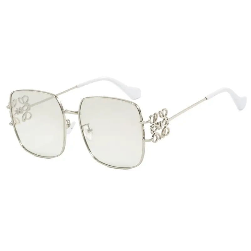 Women Retro Sunglasses Metal Gold Large Frame All Match - Image 9