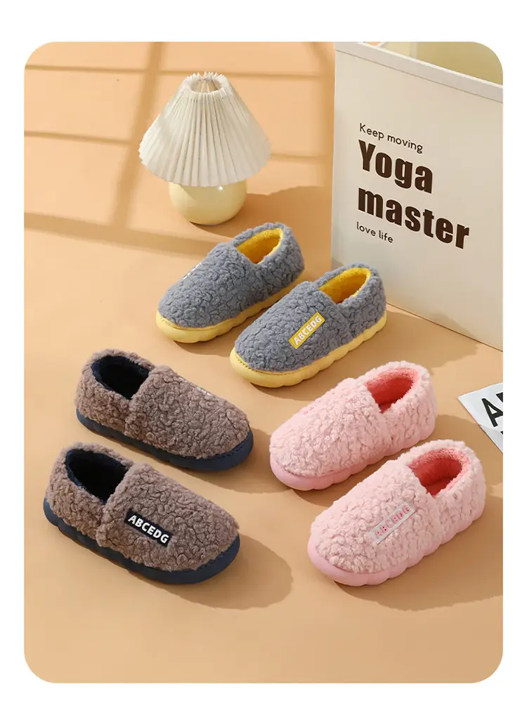 Bag with cotton slippers winter men's lovers room plus velvet fur home waterproof non-slip warm moon shoes women wholesale — feature 13
