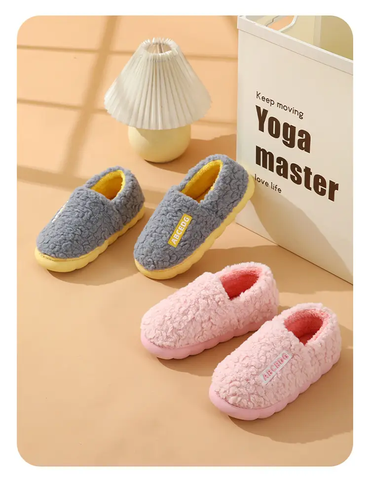 Bag with cotton slippers winter men's lovers room plus velvet fur home waterproof non-slip warm moon shoes women wholesale — feature 15