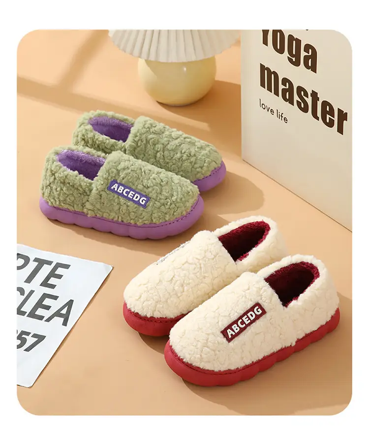Bag with cotton slippers winter men's lovers room plus velvet fur home waterproof non-slip warm moon shoes women wholesale — feature 17