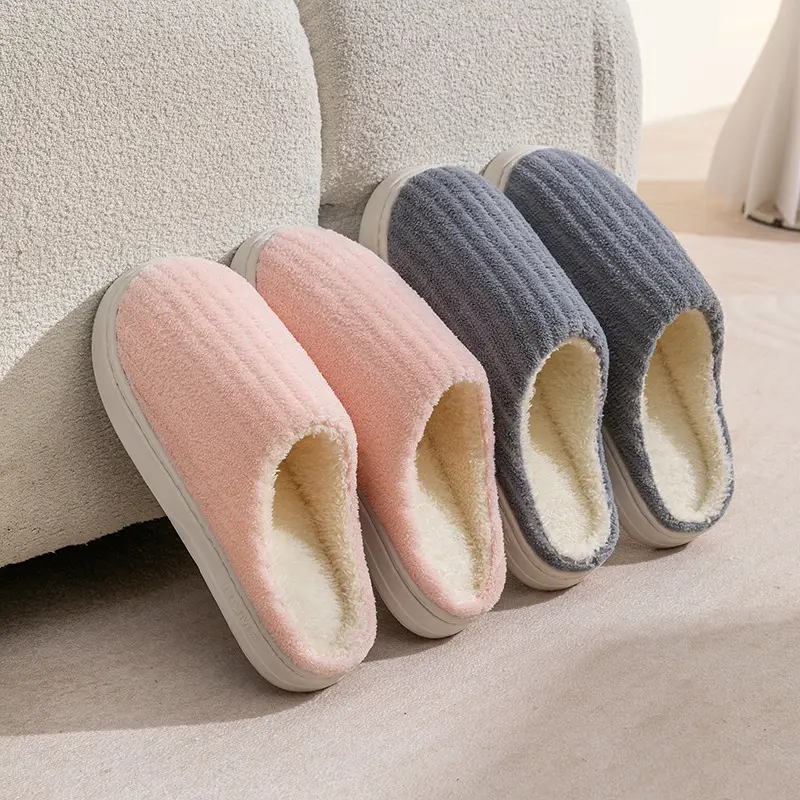 2026 Cotton Slippers for Women, Indoor Warm Plush Slippers with a Soft Feel, Non-Slip Winter New Model Cotton Slippers for Men, Home Use