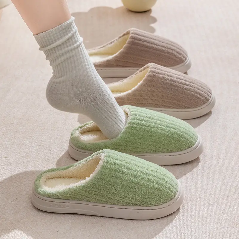 2026 Cotton Slippers for Women, Indoor Warm Plush Slippers with a Soft Feel, Non-Slip Winter New Model Cotton Slippers for Men, Home Use