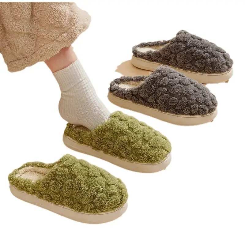 2026 Cotton Slippers for Women, Indoor Warm Plush Slippers with a Soft Feel, Non-Slip Winter New Model Cotton Slippers for Men, Home Use