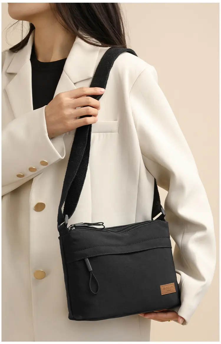 Women's White Nylon Crossbody Bag Large Capacity Waterproof — feature 13