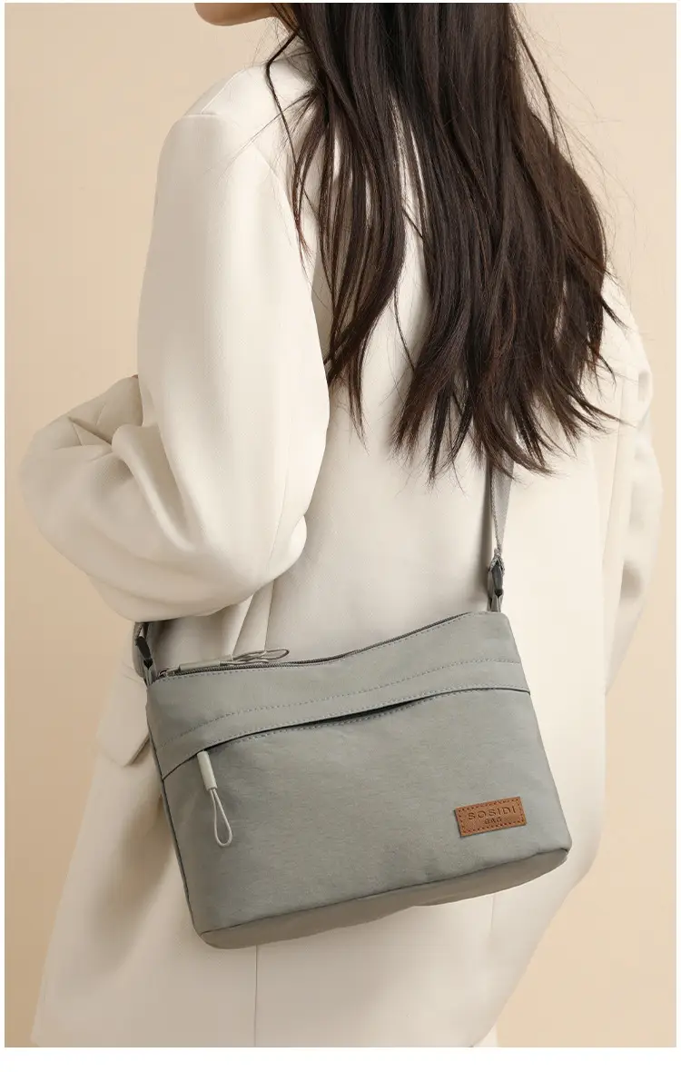 Women's White Nylon Crossbody Bag Large Capacity Waterproof — feature 17