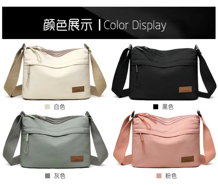 Women's White Nylon Crossbody Bag Large Capacity Waterproof — feature 19