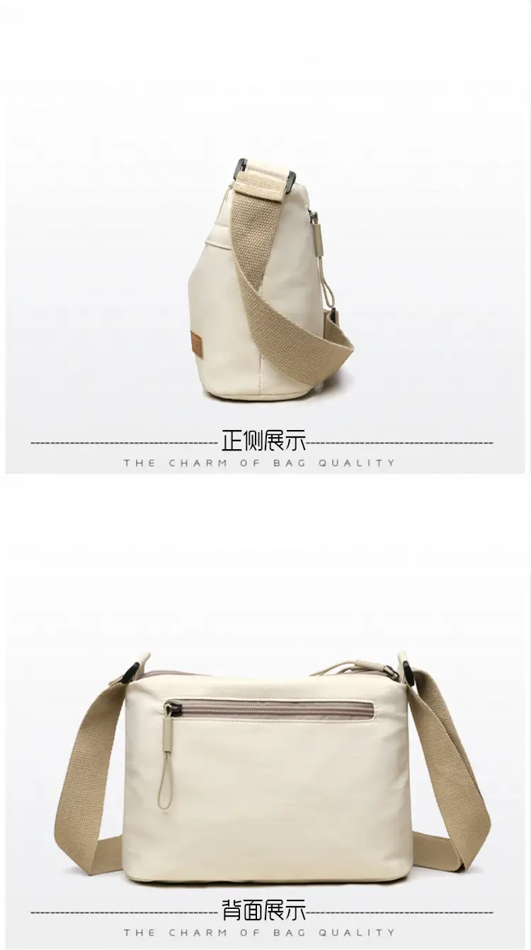 Women's White Nylon Crossbody Bag Large Capacity Waterproof — feature 21