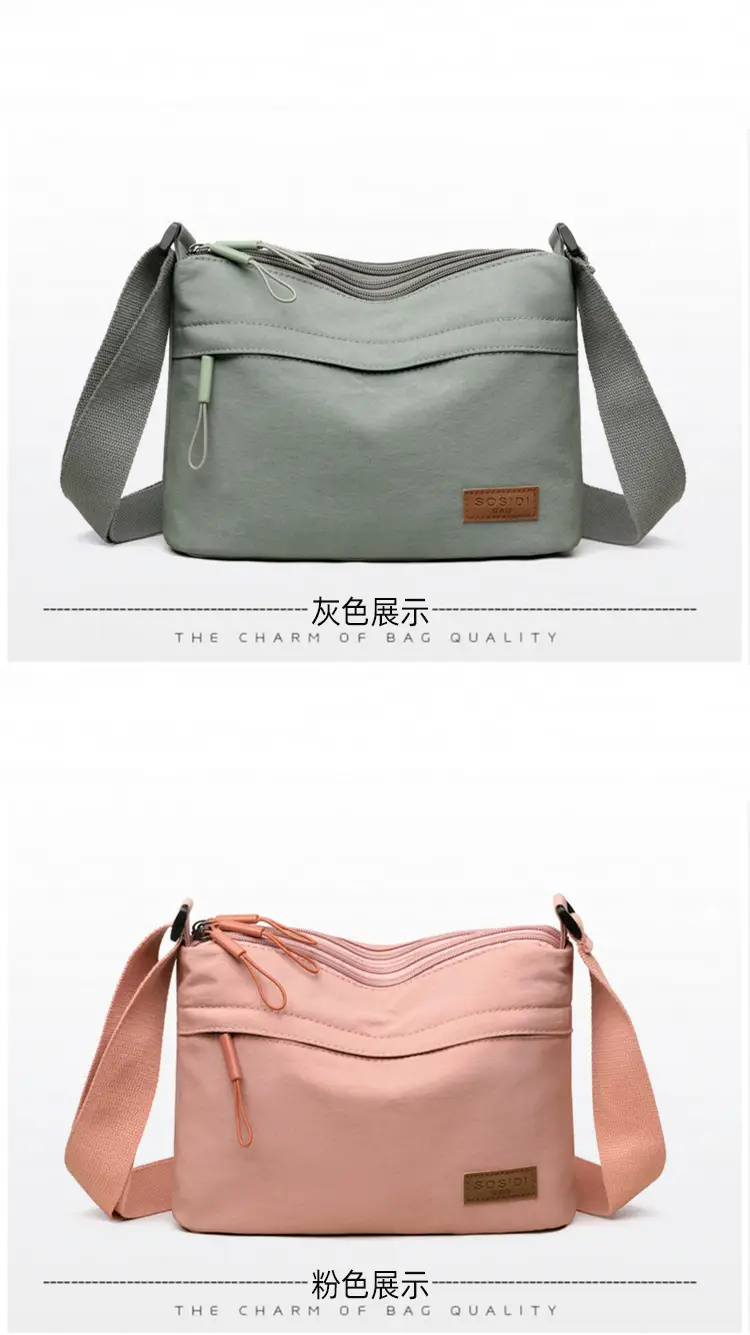Women's White Nylon Crossbody Bag Large Capacity Waterproof — feature 24