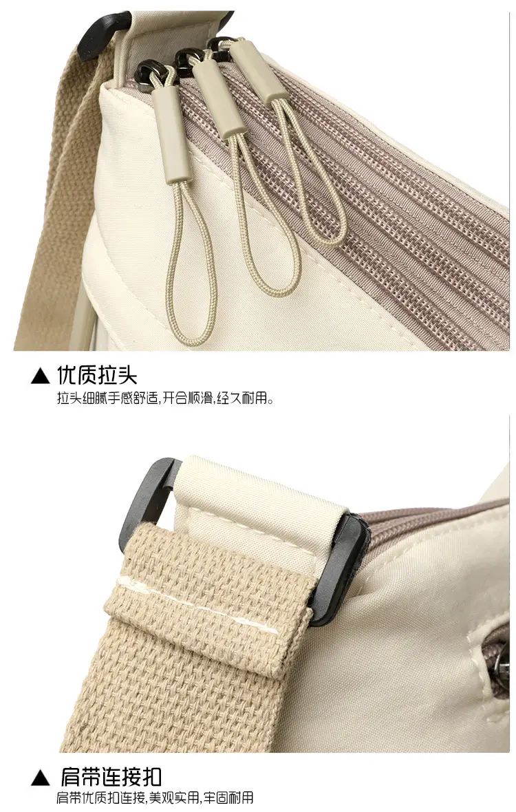 Women's White Nylon Crossbody Bag Large Capacity Waterproof — feature 26