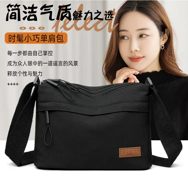 Women's White Nylon Crossbody Bag Large Capacity Waterproof — feature 3