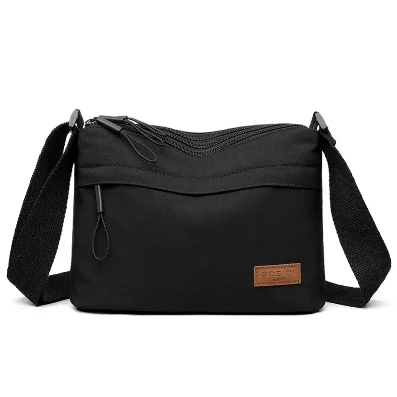 Women's White Nylon Crossbody Bag Large Capacity Waterproof