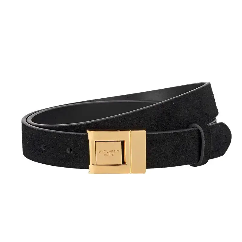 Matte Green Square Buckle Belt for Women - Image 18