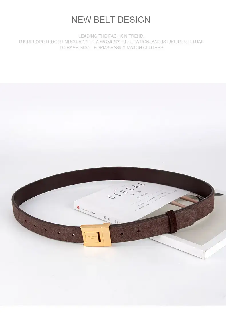 Matte Green Square Buckle Belt for Women — feature 12