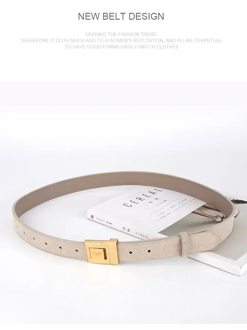 Matte Green Square Buckle Belt for Women — feature 15