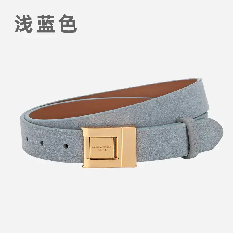 Matte Green Square Buckle Belt for Women - Image 10