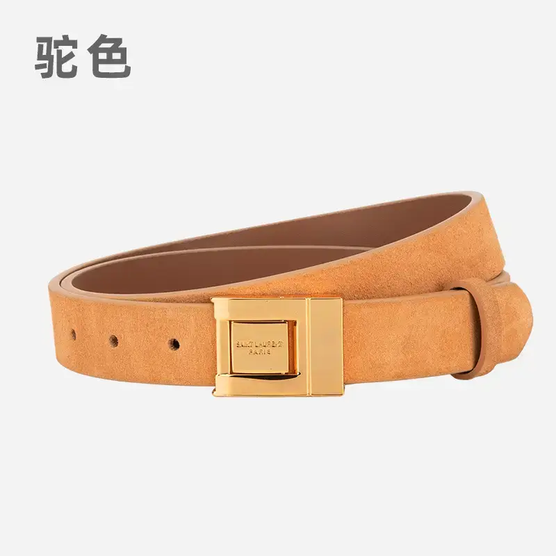 Matte Green Square Buckle Belt for Women - Image 12