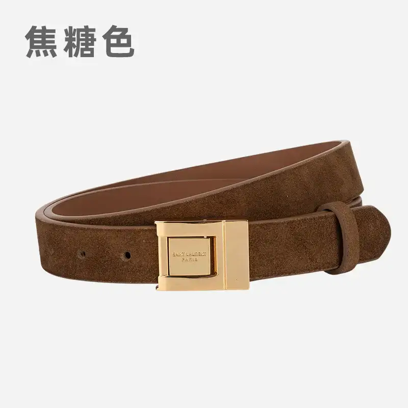 Matte Green Square Buckle Belt for Women - Image 4