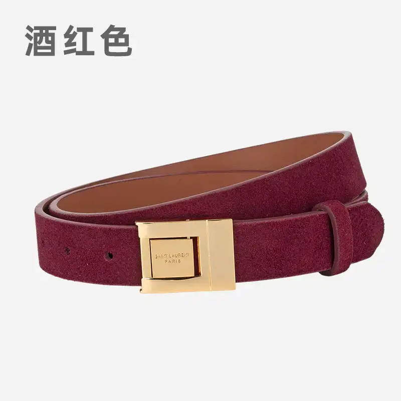 Matte Green Square Buckle Belt for Women - Image 5