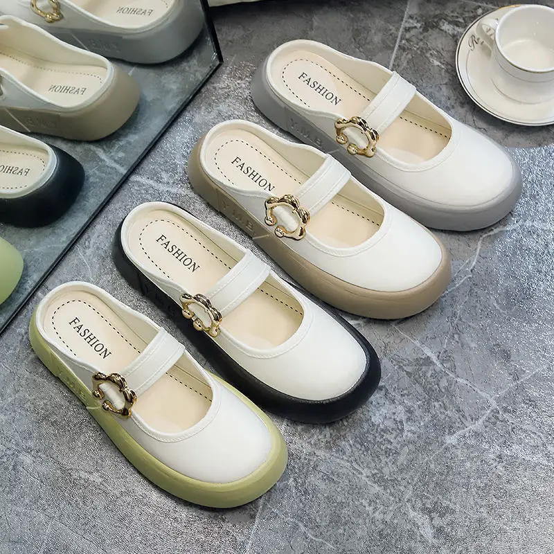2024 Joker Summer Baotou Slippers Women's Fashionable Outfit Lazy Slip-on Soft Bottom Non-slip Sandals for Women - Image 8
