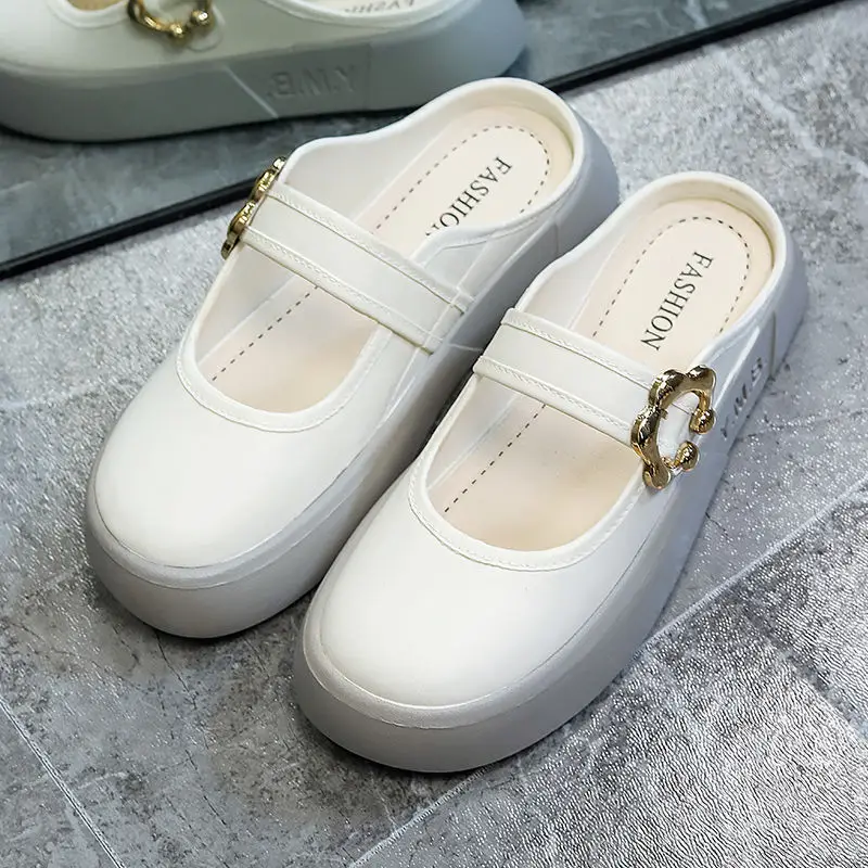 2024 Joker Summer Baotou Slippers Women's Fashionable Outfit Lazy Slip-on Soft Bottom Non-slip Sandals for Women - Image 2