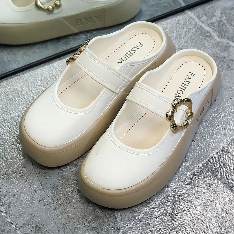 2024 Joker Summer Baotou Slippers Women's Fashionable Outfit Lazy Slip-on Soft Bottom Non-slip Sandals for Women - Image 3