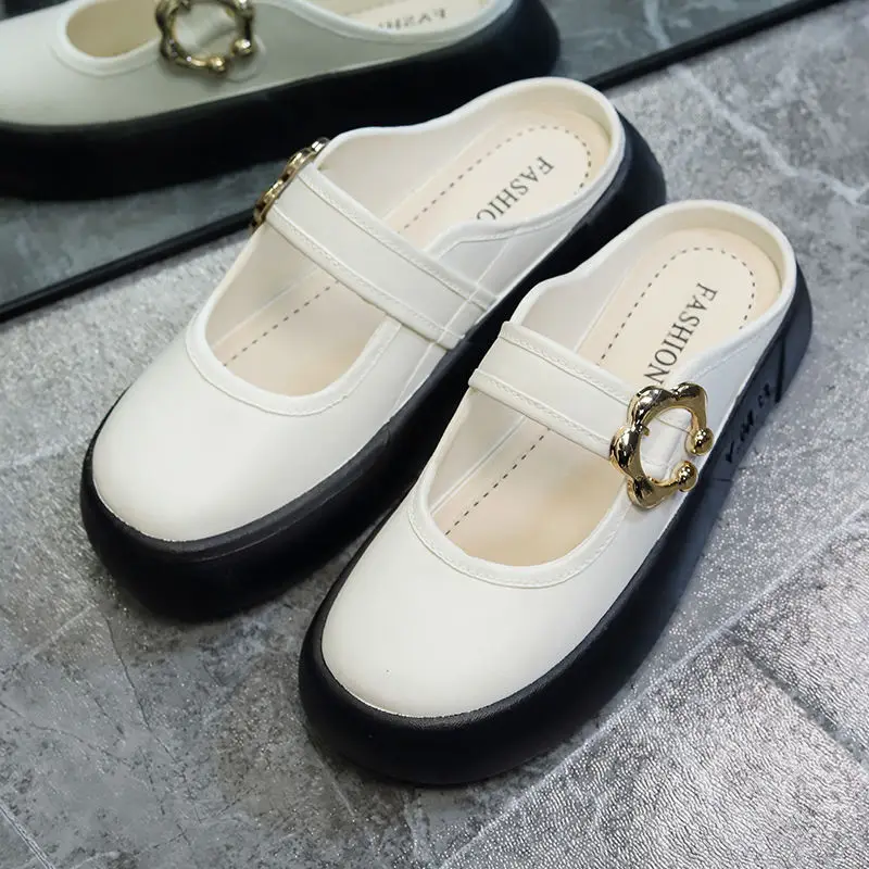 2024 Joker Summer Baotou Slippers Women's Fashionable Outfit Lazy Slip-on Soft Bottom Non-slip Sandals for Women - Image 4