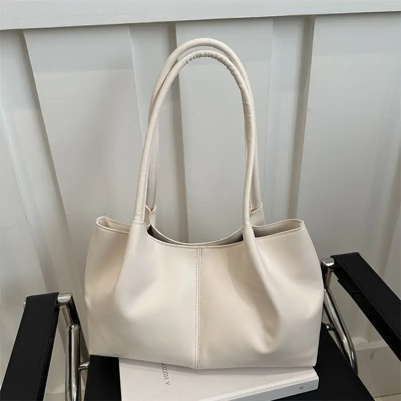 Brown Leather Tote Bag for Women, Large Capacity, Shoulder Style - Image 8