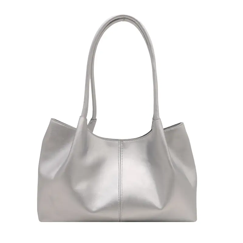 Brown Leather Tote Bag for Women, Large Capacity, Shoulder Style - Image 2