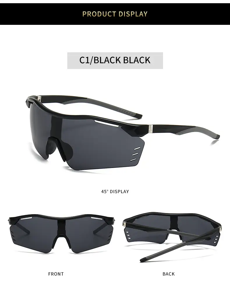 Men Women Windproof Sunglasses C3 Black Anti UV β feature 11