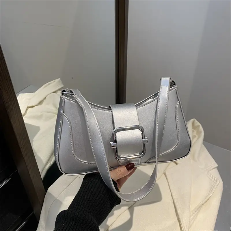 Elegant Underarm Bag for Women, Beige Leather, Shoulder Strap, Niche Design - Image 7