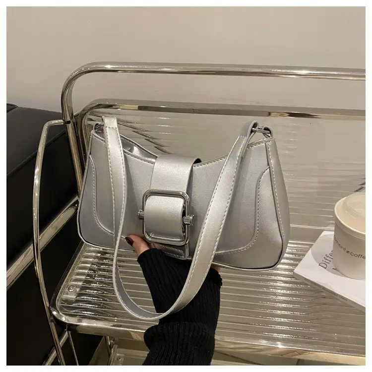 Elegant Underarm Bag for Women, Beige Leather, Shoulder Strap, Niche Design — feature 24