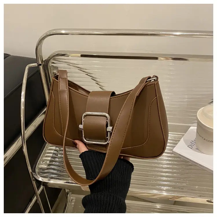 Elegant Underarm Bag for Women, Beige Leather, Shoulder Strap, Niche Design — feature 28