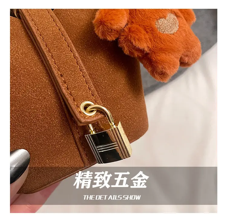 Yellow Soft Leather Girl's Crossbody Bag with Leopard Charm — feature 3