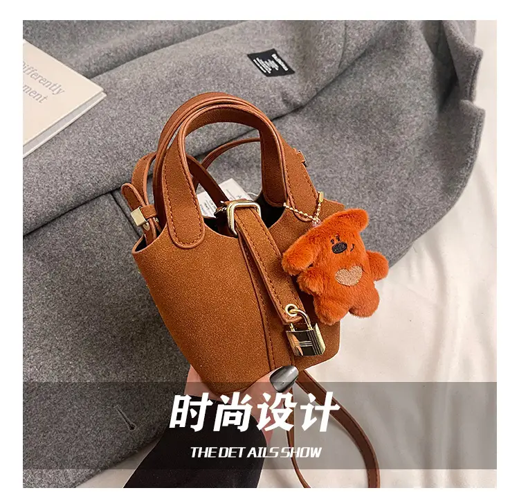 Yellow Soft Leather Girl's Crossbody Bag with Leopard Charm — feature 4
