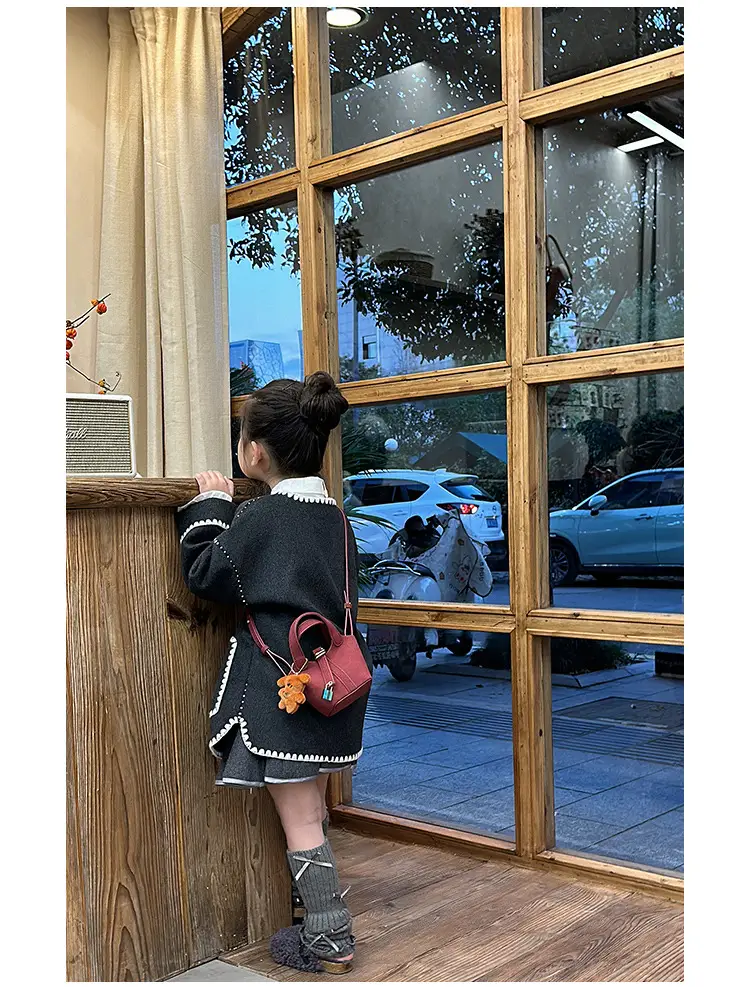 Yellow Soft Leather Girl's Crossbody Bag with Leopard Charm — feature 8