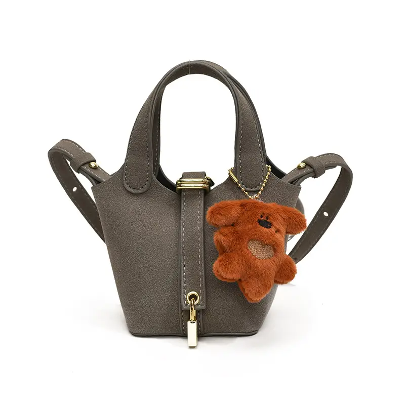 Yellow Soft Leather Girl's Crossbody Bag with Leopard Charm - Image 4