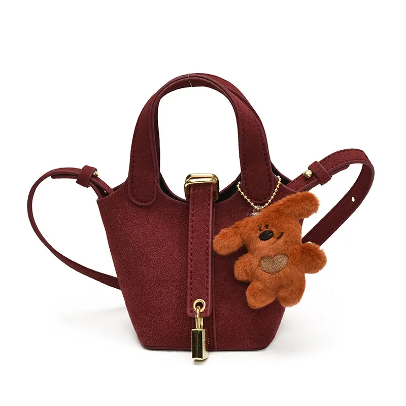 Yellow Soft Leather Girl's Crossbody Bag with Leopard Charm - Image 5