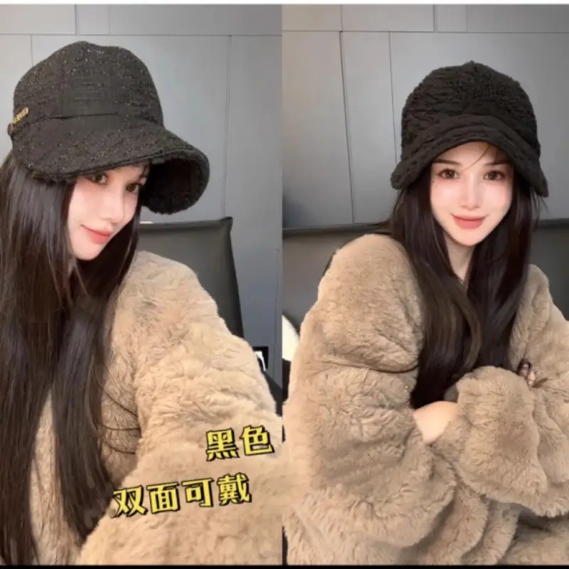 Women's Xiang Style Beige Fisherman Hat for Autumn Winter
