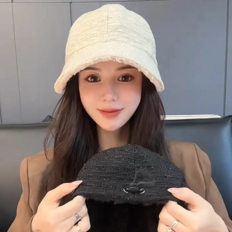 Women's Xiang Style Beige Fisherman Hat for Autumn Winter — feature 12