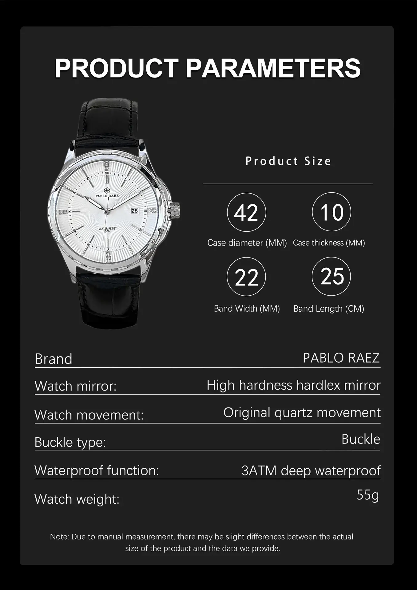 Men's Silver Watch with Second Sweep Movement — feature 24