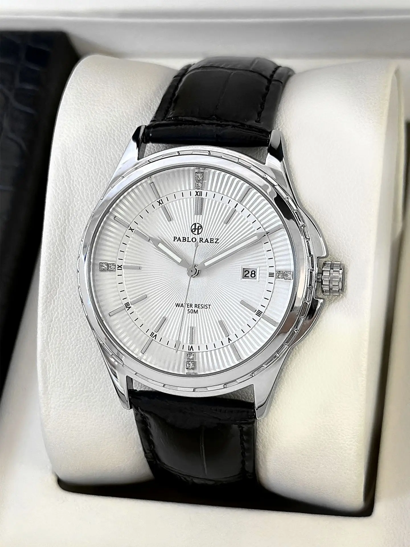 Men's Silver Watch with Second Sweep Movement - Image 2