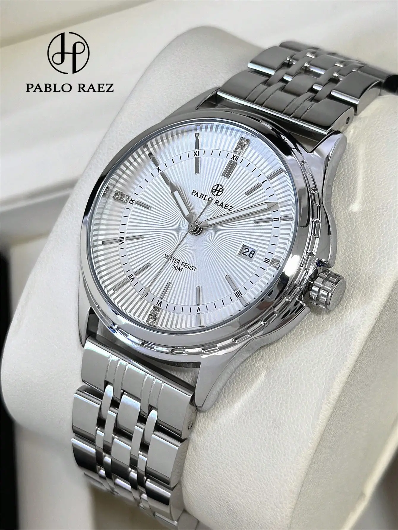 Men's Silver Watch with Second Sweep Movement - Image 3