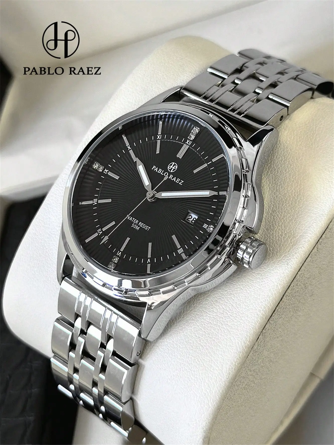 Men's Silver Watch with Second Sweep Movement - Image 4