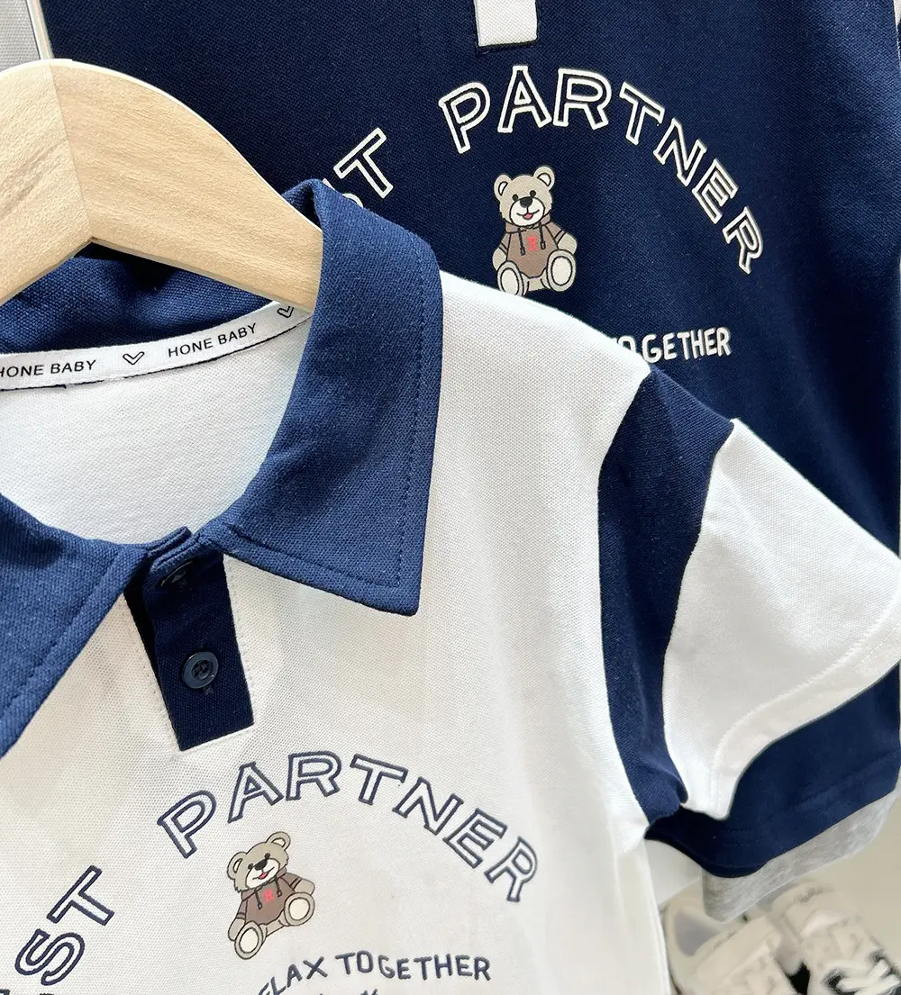 Boys Polo Shirt White Blue Cartoon 2025 Summer — feature 5
