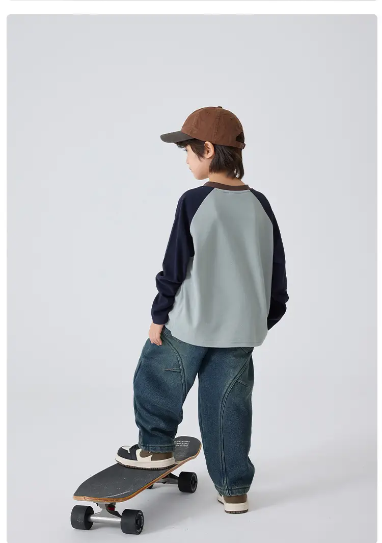 Haima's Boys' Green Raglan Sleeve Thermal Winter Top — feature 10